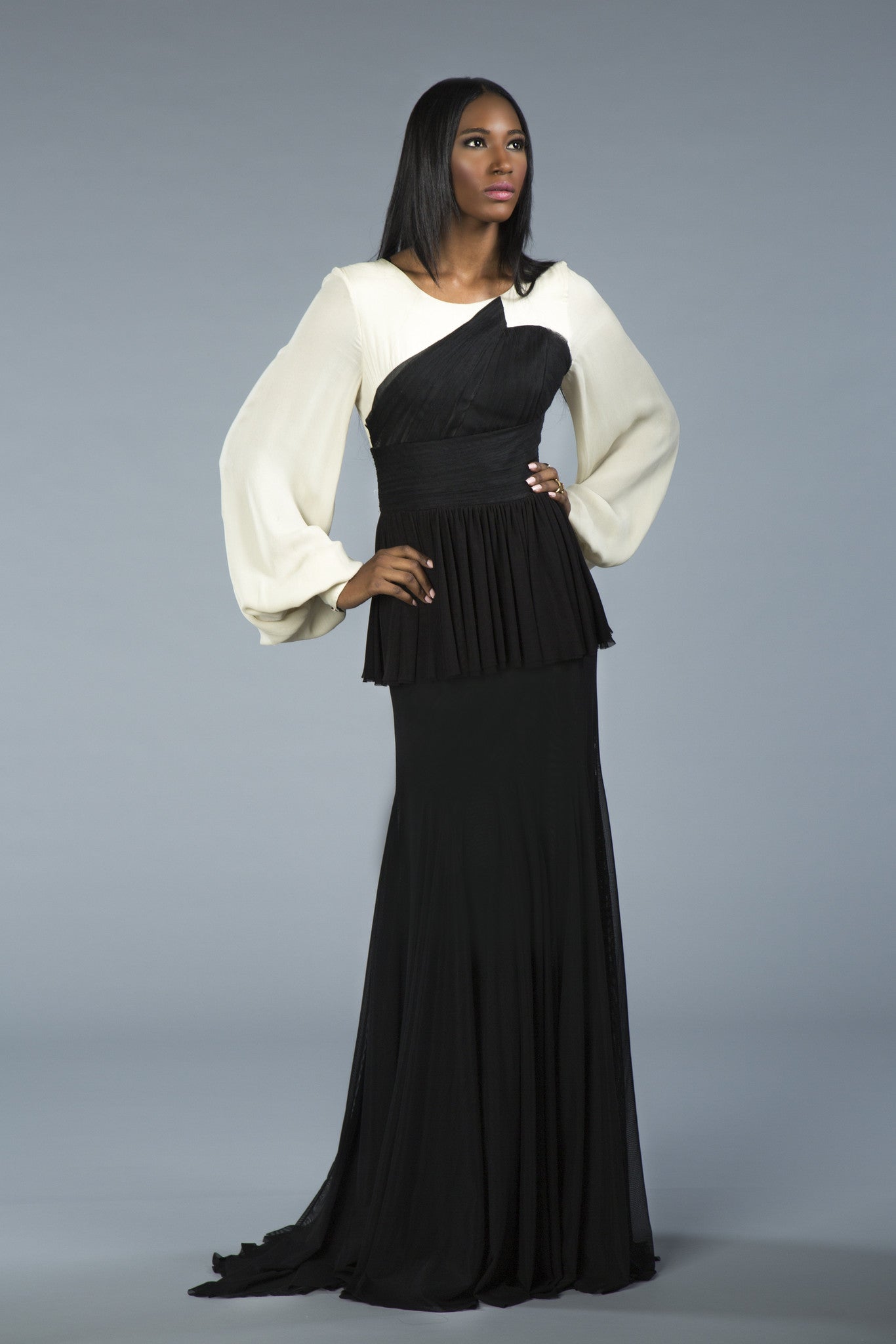 Nzinga Knight Long sleeved silk modest dress and gown – NZINGA